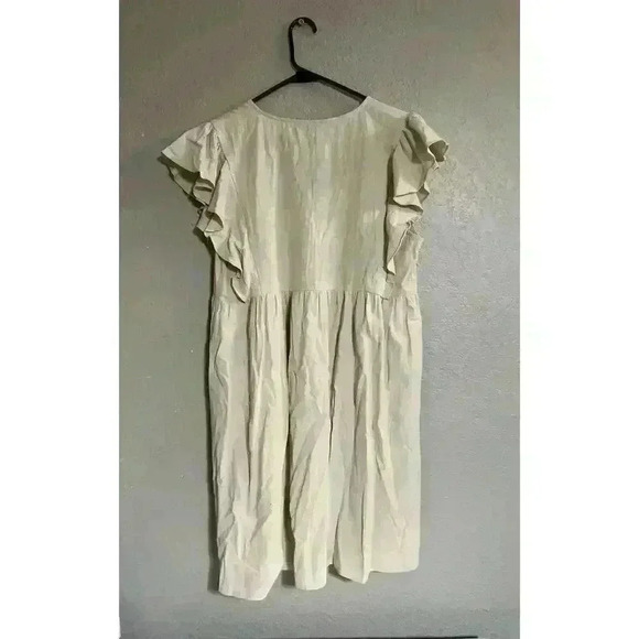 Shein Frenchy V-Neck Ruffle Sleeve Dress With Button Detail Size Large - Picture 5 of 8